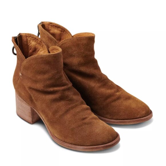 NEW BEEK Made In Mexico Suede Eagle Booties in chestnut for women 825 10j5 - Picture 1 of 6